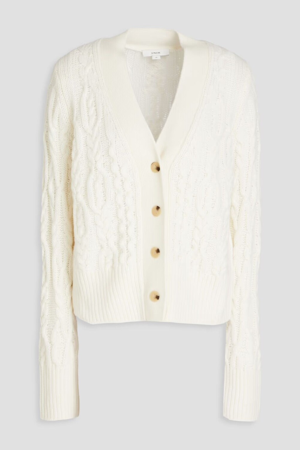

Кардиган косой вязки из шерсти и кашемира Vince., цвет Off-white
