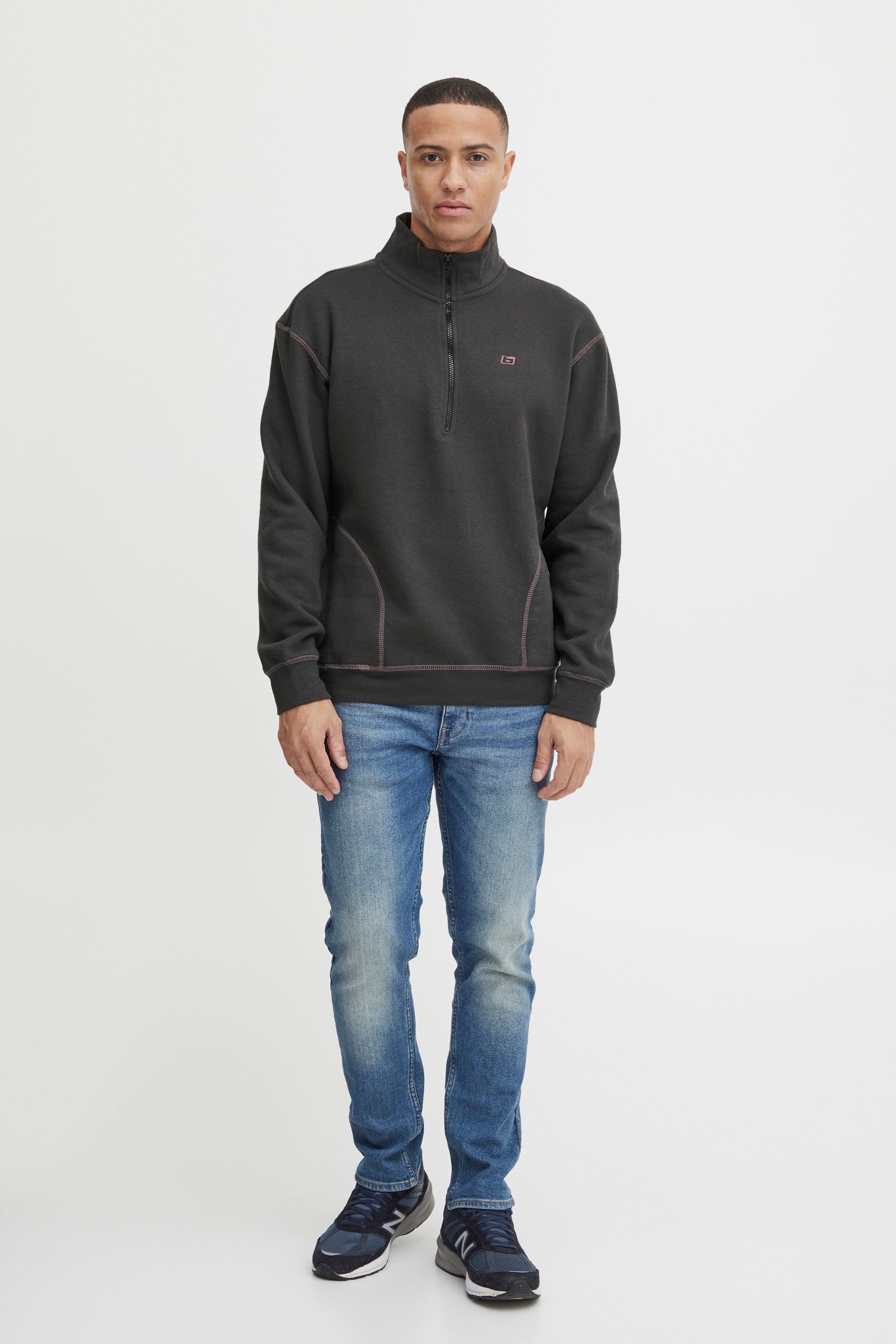 Пуловер BLEND Troyer Sweatshirt 20714594, черный