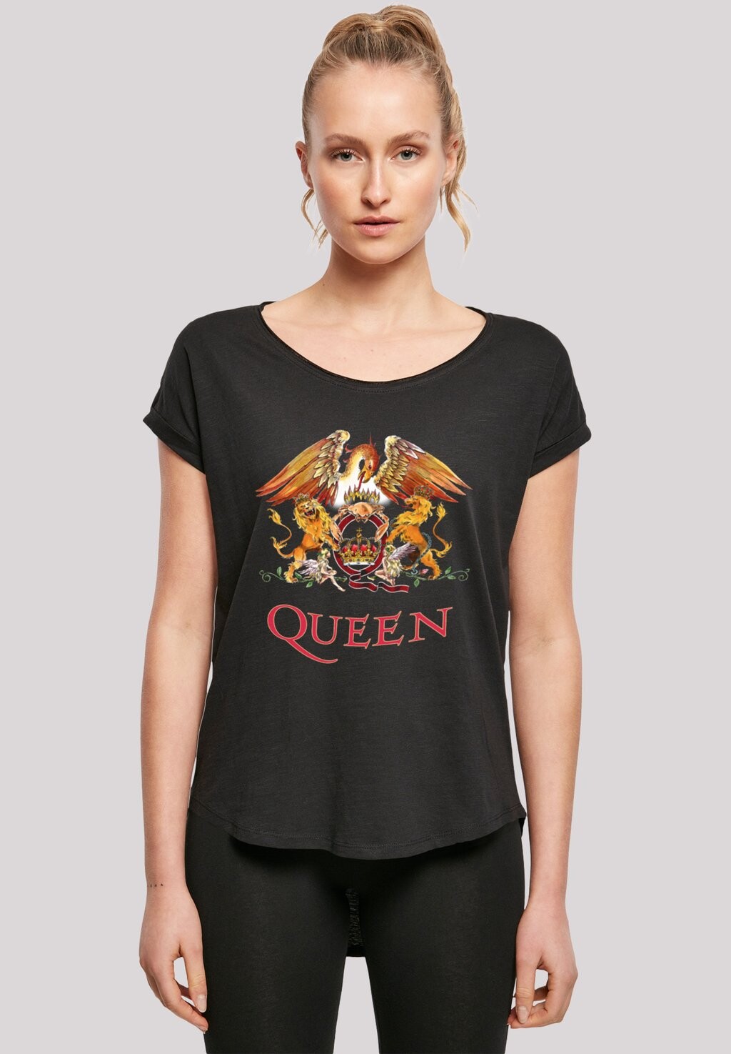 

Футболка с принтом QUEEN ROCKBAND CLASSIC CREST F4NT4STIC, цвет black