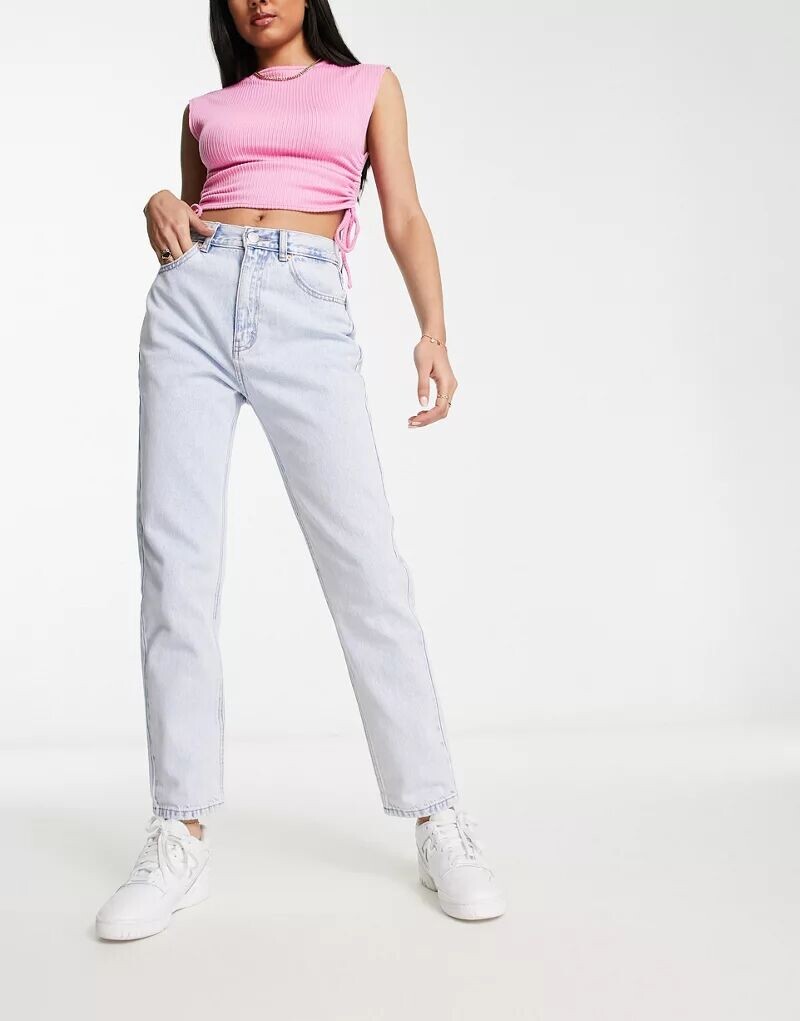 

Голубые джинсы с завышенной талией Pull&Bear