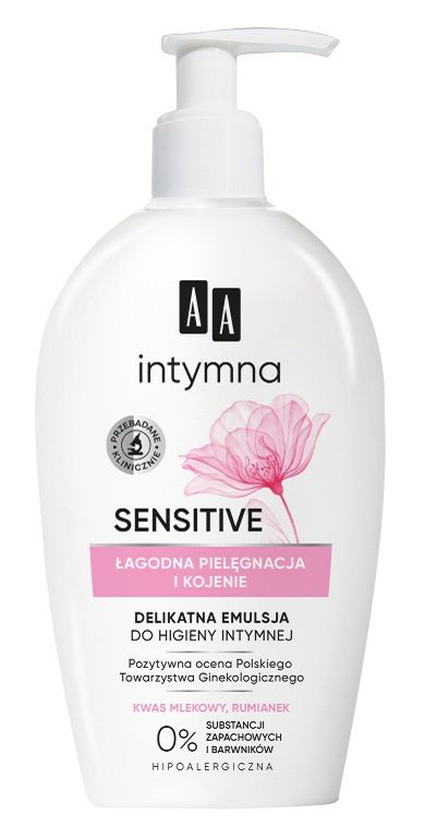 цена AA Intymna Ochrona&Pielęgnacja Sensitive эмульсия для интимной гигиены, 300 ml