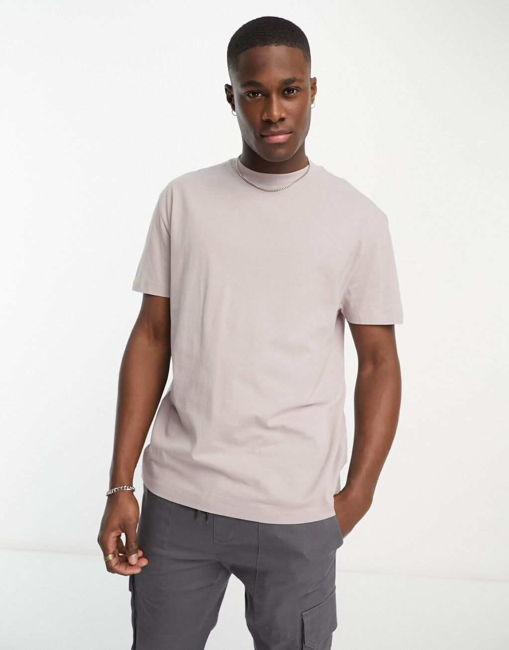 

Розовая футболка свободного кроя с круглым вырезом ASOS DESIGN, Розовый