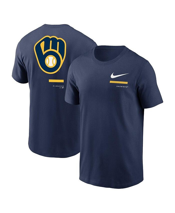 

Мужская темно-синяя футболка через плечо Milwaukee Brewers Nike, синий