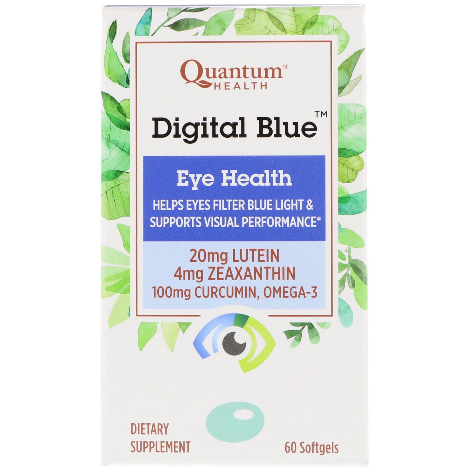 Quantum Health Digital Blue Eye Health 60 Softgels quantum health macula 30 eye health 60 softgels