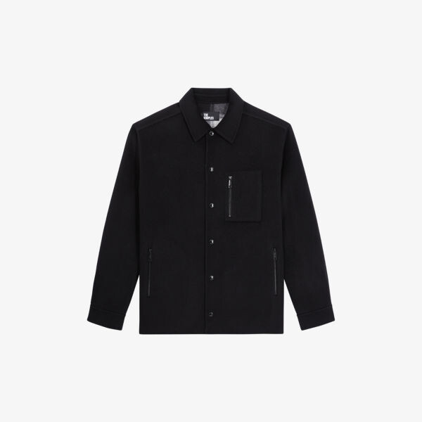 

Куртка классического кроя из смесовой шерсти с классическим воротником The Kooples, черный
