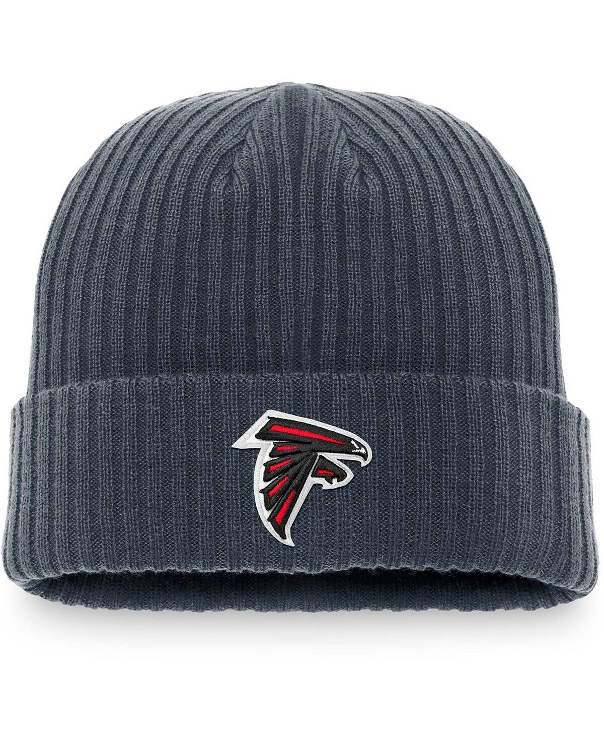 

Мужская темно-серая вязаная шапка Atlanta Falcons Dark Shadow с манжетами Fanatics
