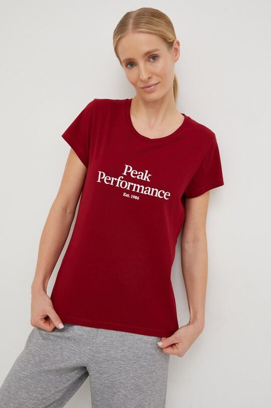 

Хлопковая футболка Peak Performance, бордовый, Красный