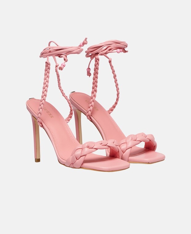 

Сандалии со шнуровкой по теленкам Guess, розовый