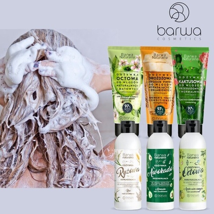 Глубоко очищающий увлажняющий шампунь и кондиционер для волос Natural Vegan, Barwa