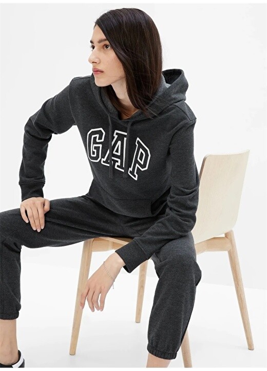 

Женский спортивный костюм антрацитового цвета с воротником с капюшоном Gap