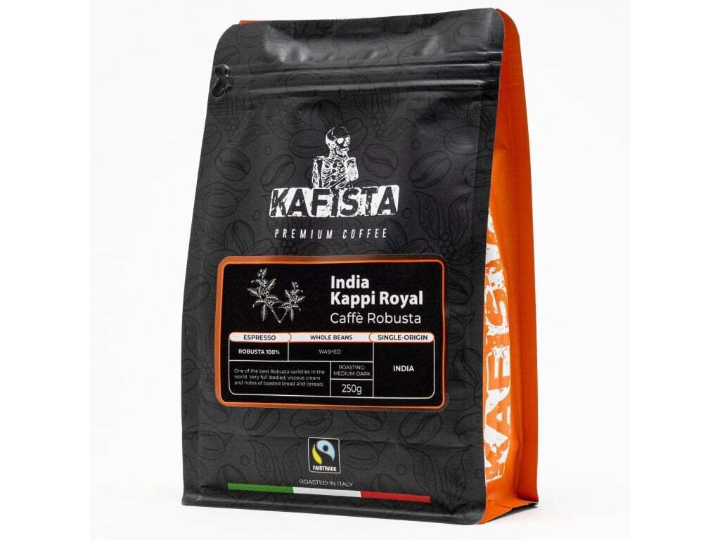 

Кафиста "India Kappi Royal" - 100% Робуста, обжаренная в Италии - зерна эспрессо 1х250г Kafista