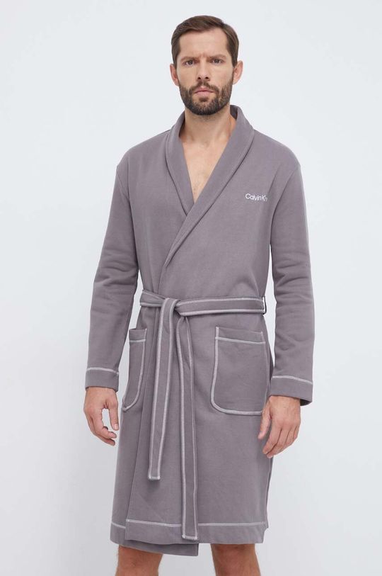 Хлопковый халат Calvin Klein Underwear, серый халат женский calvin klein размер xs s