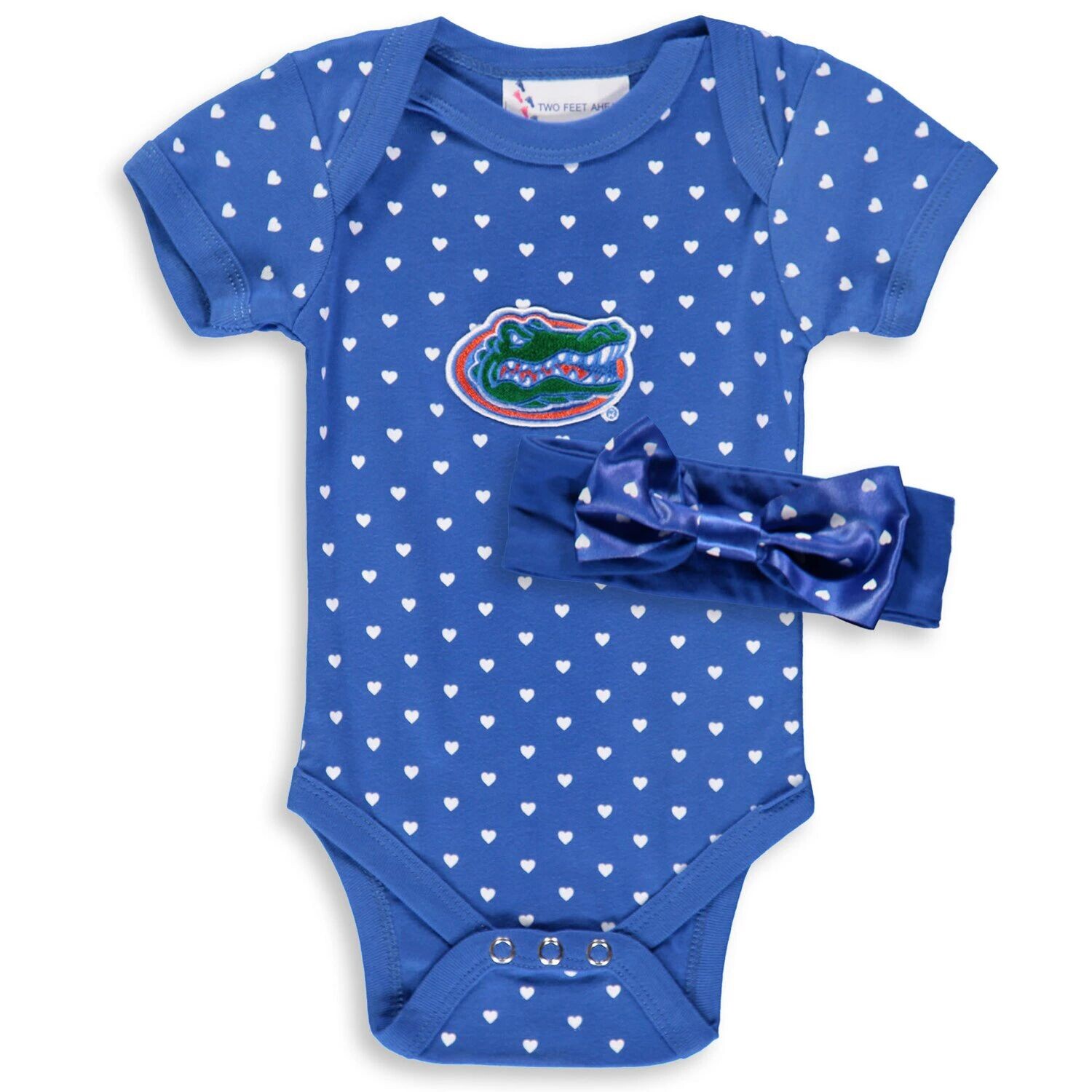 

Боди Royal Florida Gators Hearts для новорожденных и младенцев и комплект с повязкой на голову Unbranded