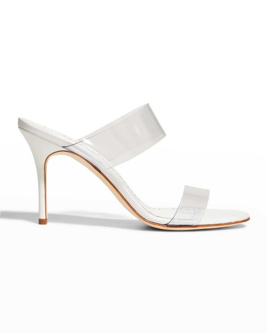 

Прозрачные шлепанцы Scolto с двумя ремешками Manolo Blahnik