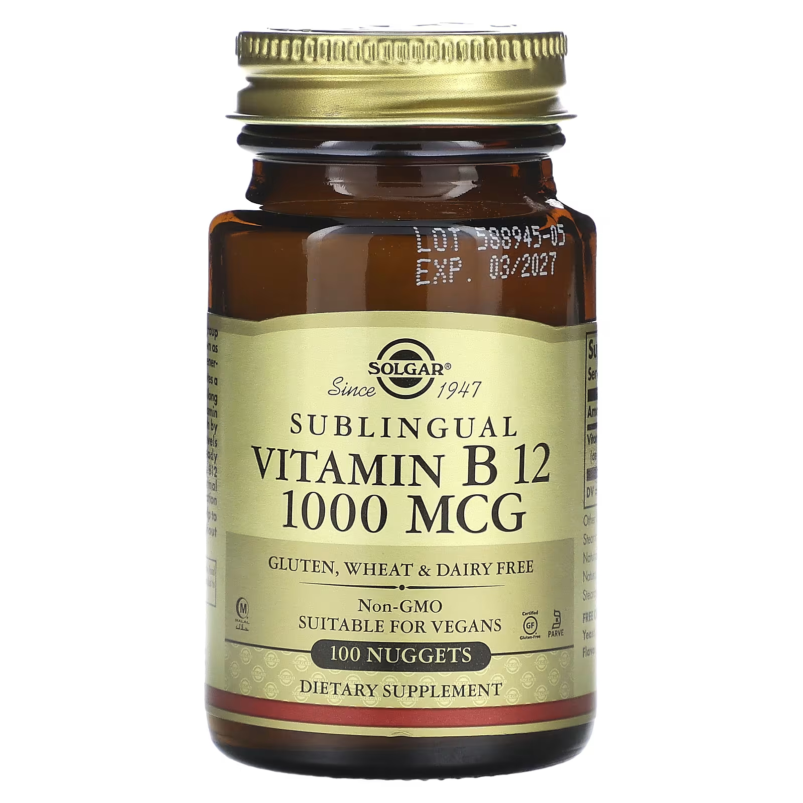 Сублингвальный витамин B Solgar 1000 мкг, 100 наггетсов nature made b 12 сублингвальный вишня 1000 мкг 50 микролазей