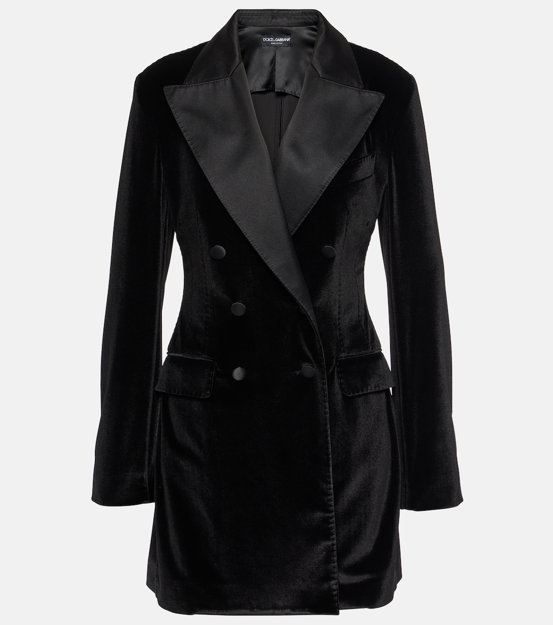 Двубортный бархатный пиджак Dolce&Gabbana, черный