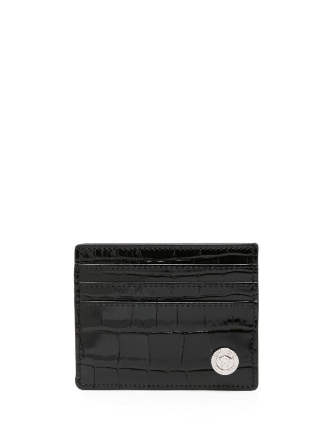 

Versace crocodile-effect leather cardholder, черный