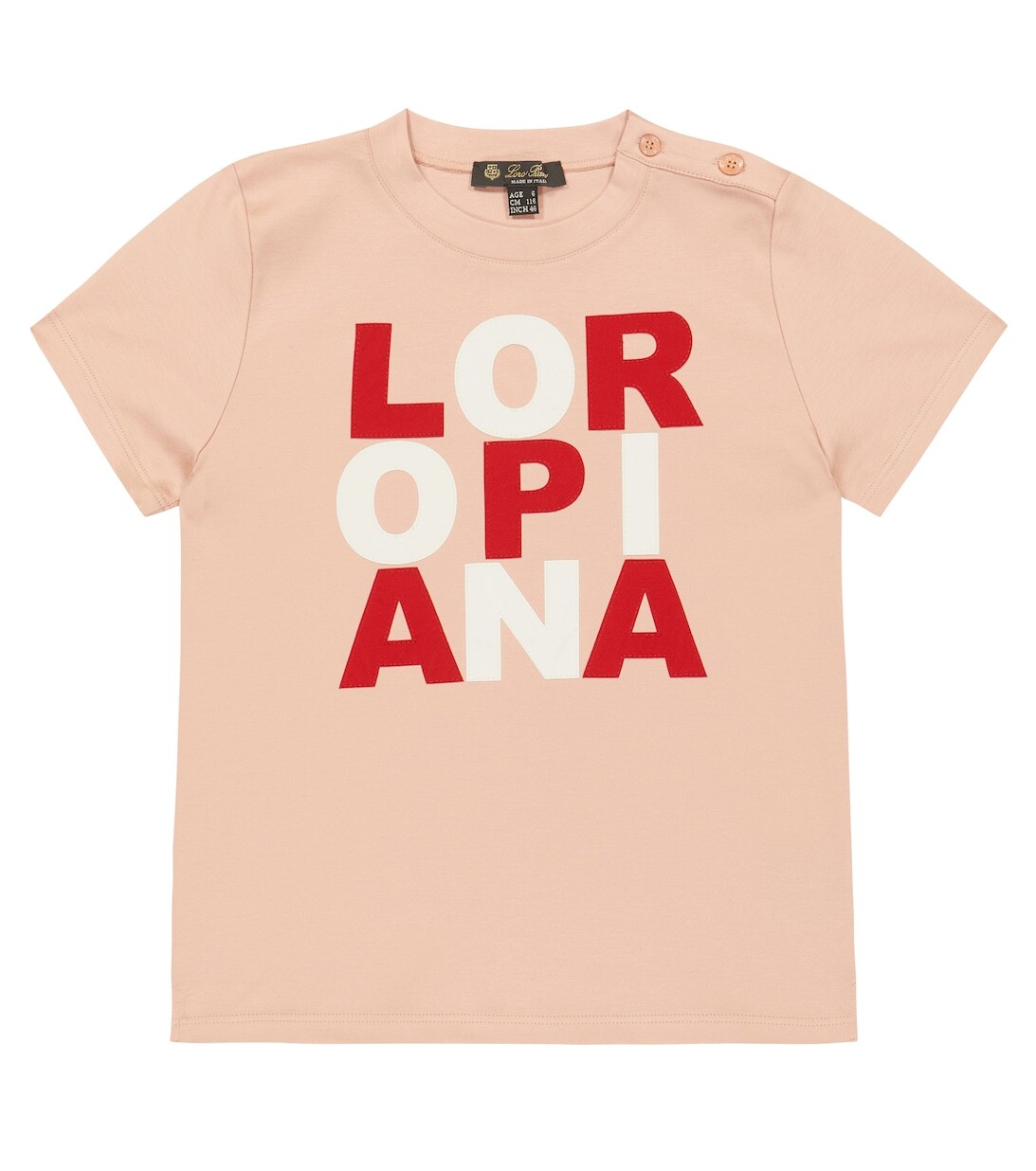 

Футболка из хлопкового джерси с типографикой Loro Piana, разноцветный