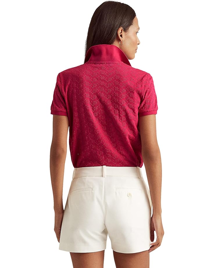 Поло LAUREN Ralph Lauren Eyelet Jersey Polo Shirt, цвет Nouveau Bright Pink