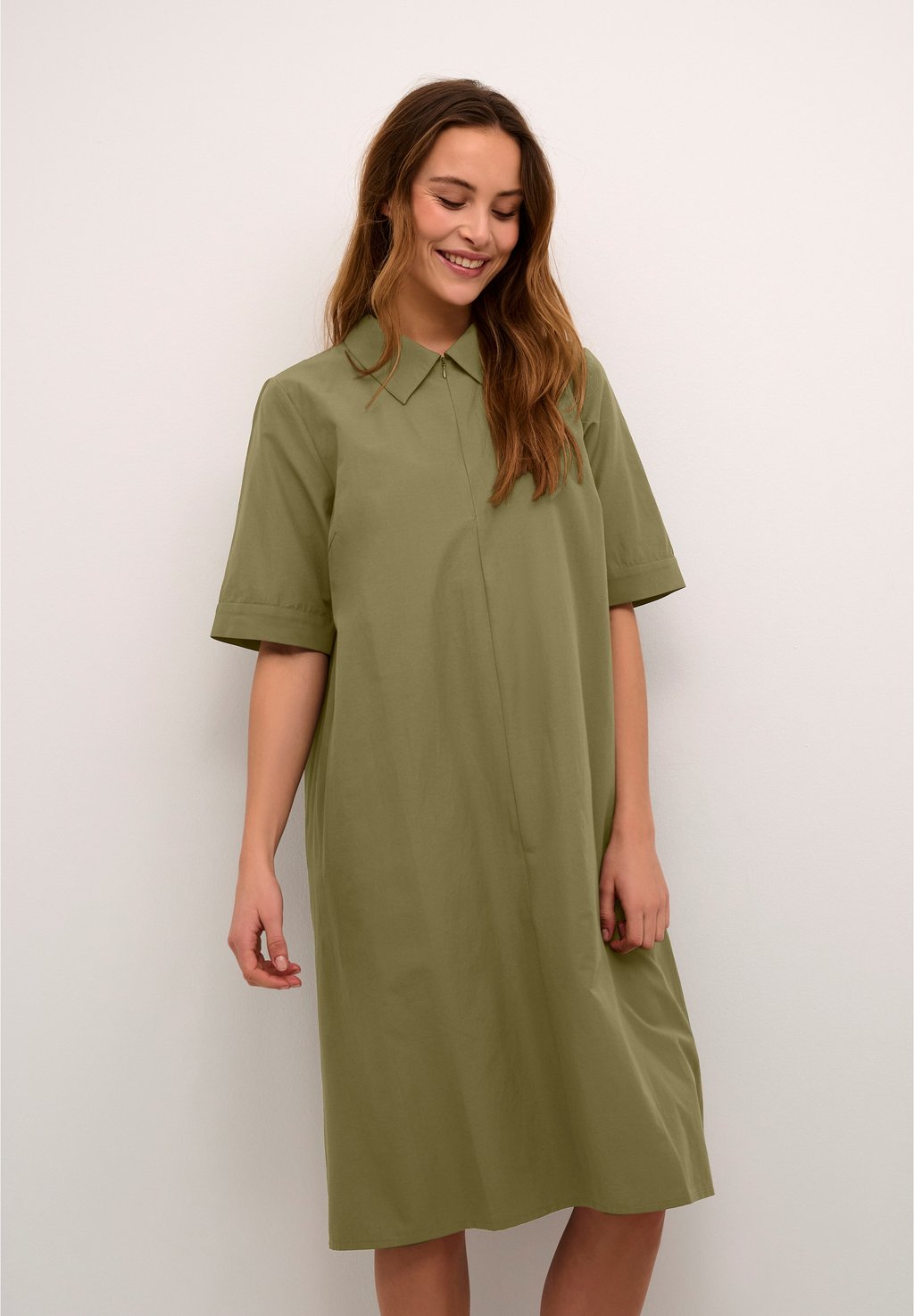 цена Платье-рубашка BPMIE Kaffe, темно-зеленый