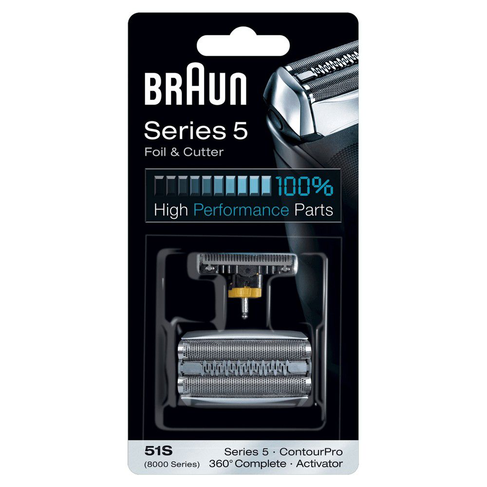 Лезвия бритвы Series 5 51s foil and cutter silver Braun, 1 шт сменная головка для бритвы braun 51s contourpro 360 ° series 5 8000 8975