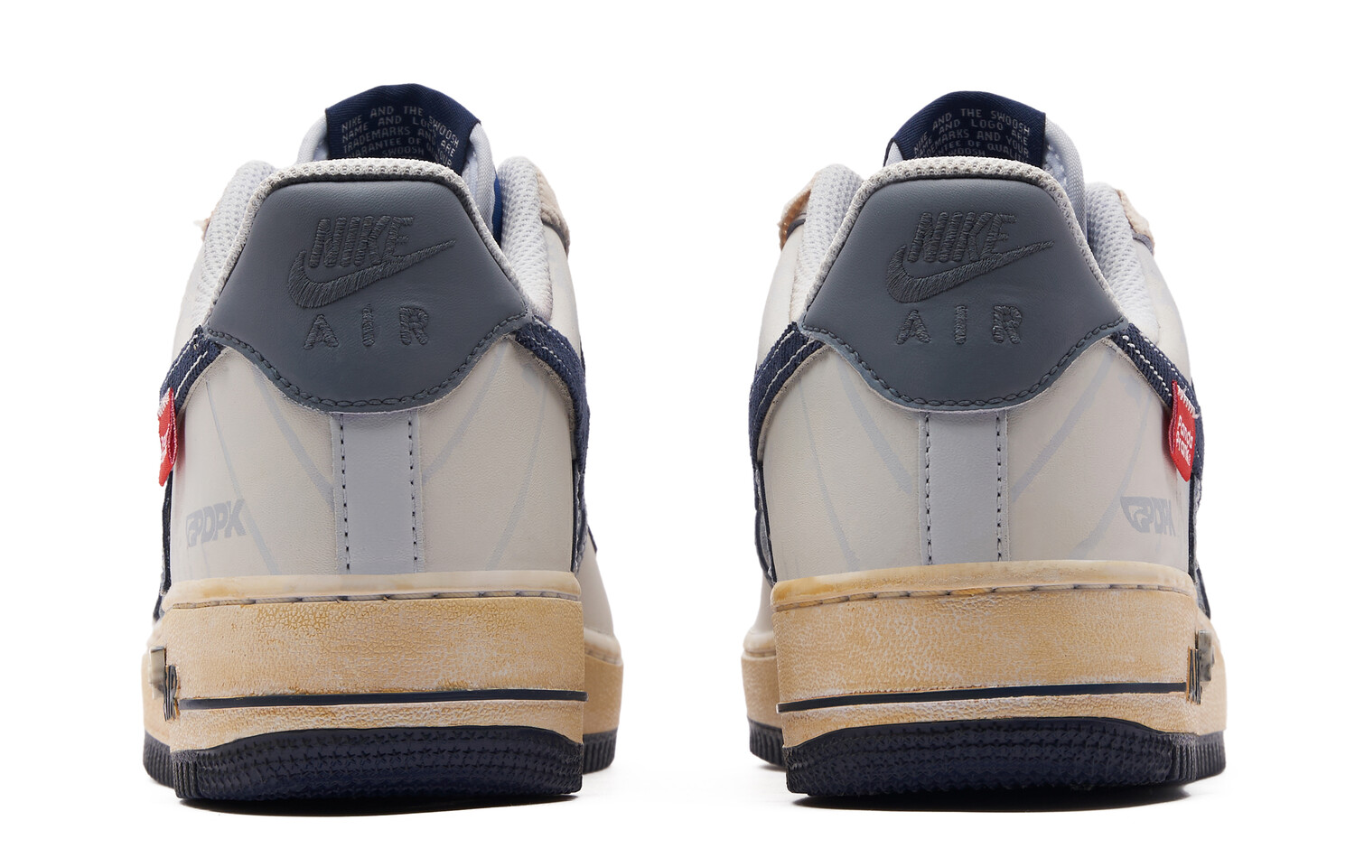 

Кроссовки Nike Air Force 1 Skateboarding Shoes Men Low-top Beige/Blue, бежевый/синий