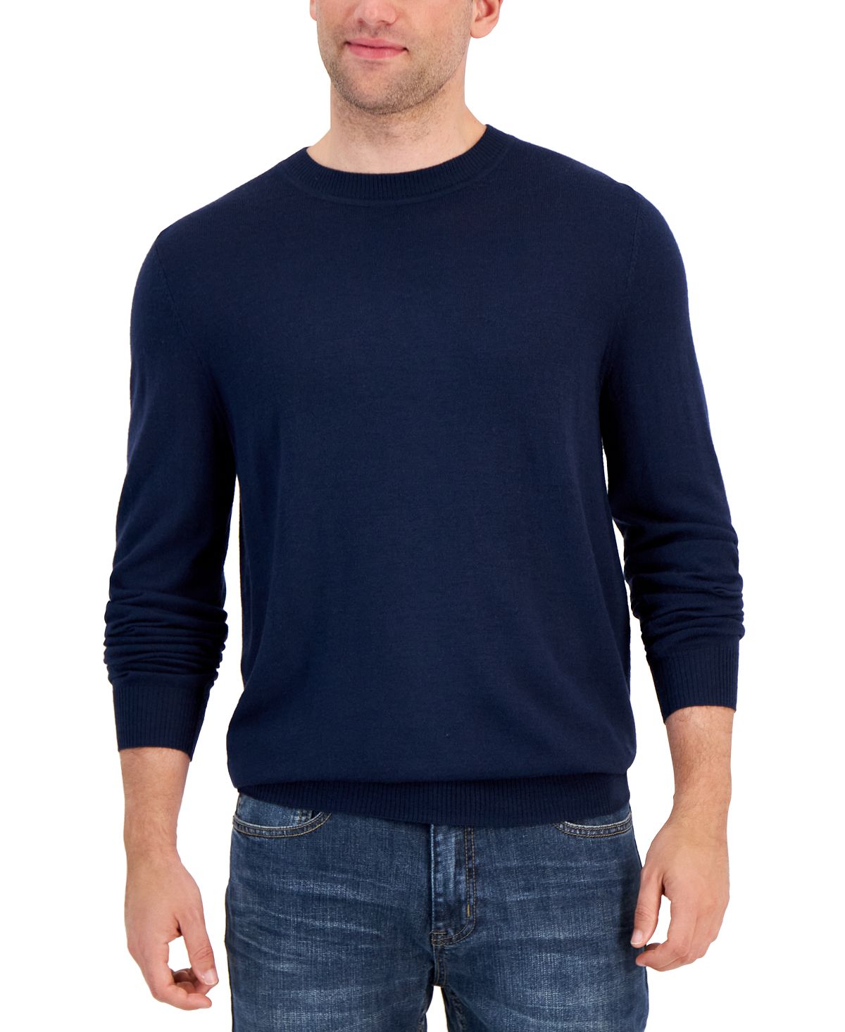 Мужской свитер с круглым вырезом и длинными рукавами Alfani koan collection свитер с круглым вырезом в этническом стиле бледно синий