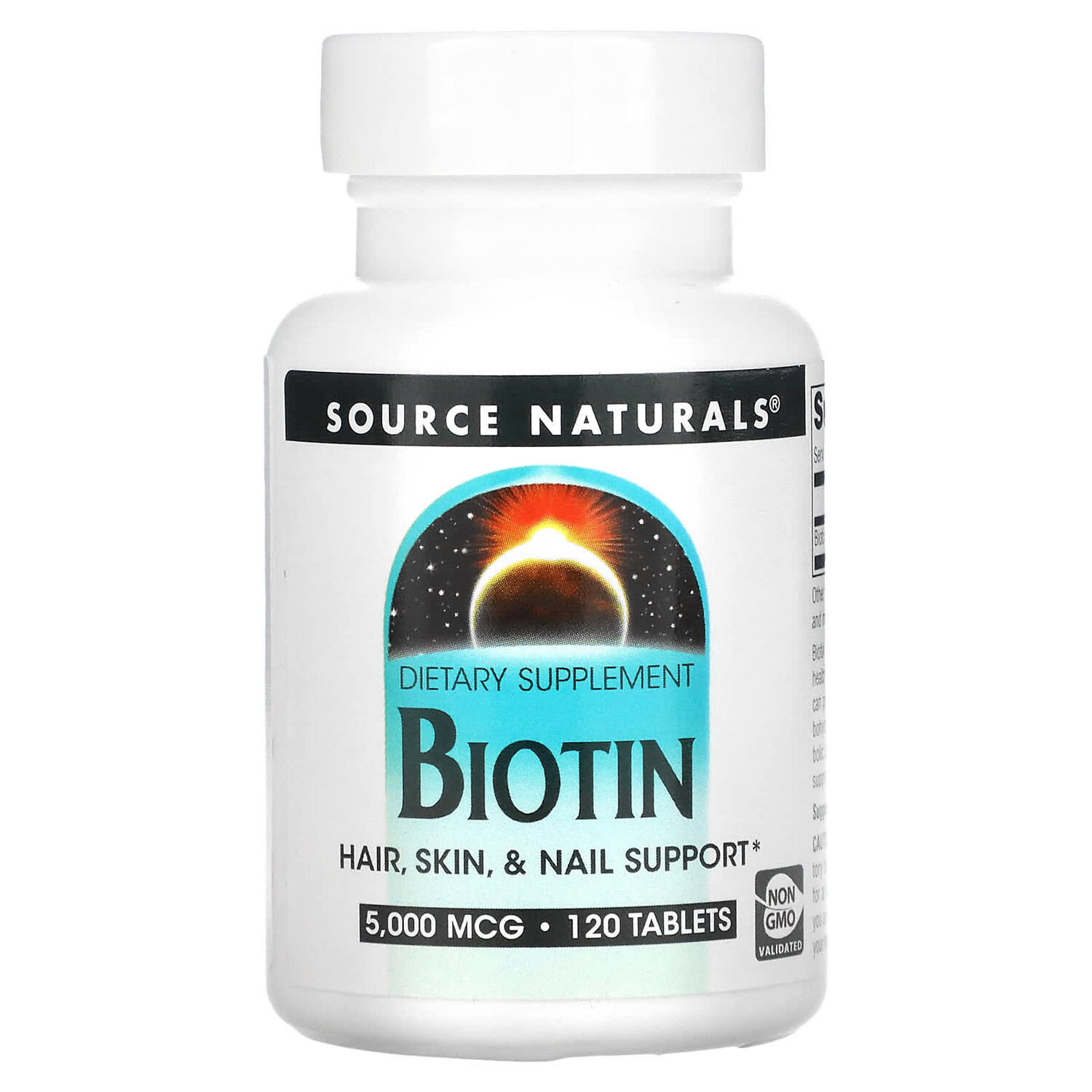 

Биотин, 5 мг, 120 таблеток, Source Naturals