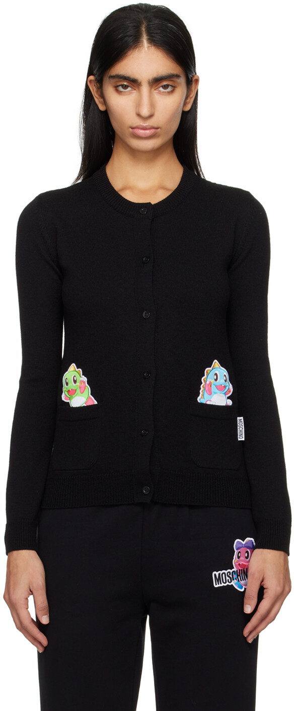 

Черный кардиган с нашивками Moschino