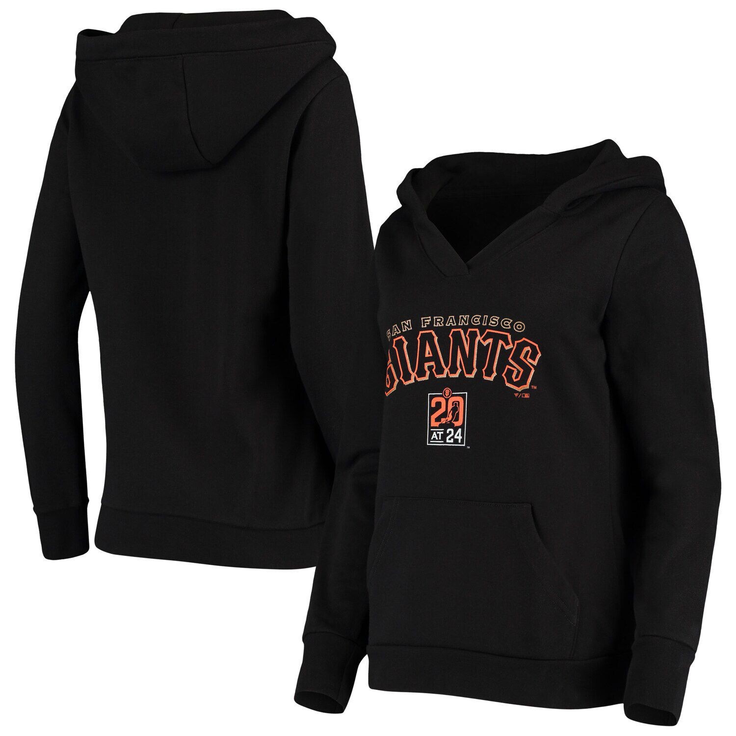

Женский классический пуловер с капюшоном Fanatics San Francisco Giants 20 at 24 с v-образным вырезом и логотипом Fanatics