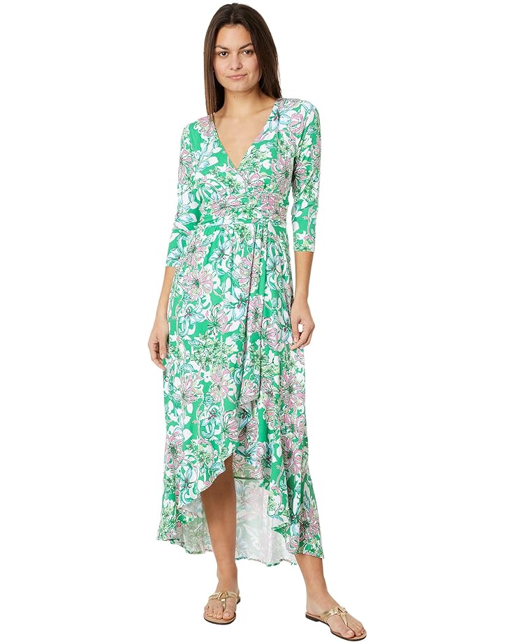 Платье Lilly Pulitzer Moana 3/4 Sleeve Maxi, цвет Spearmint Blossom Views цена и фото