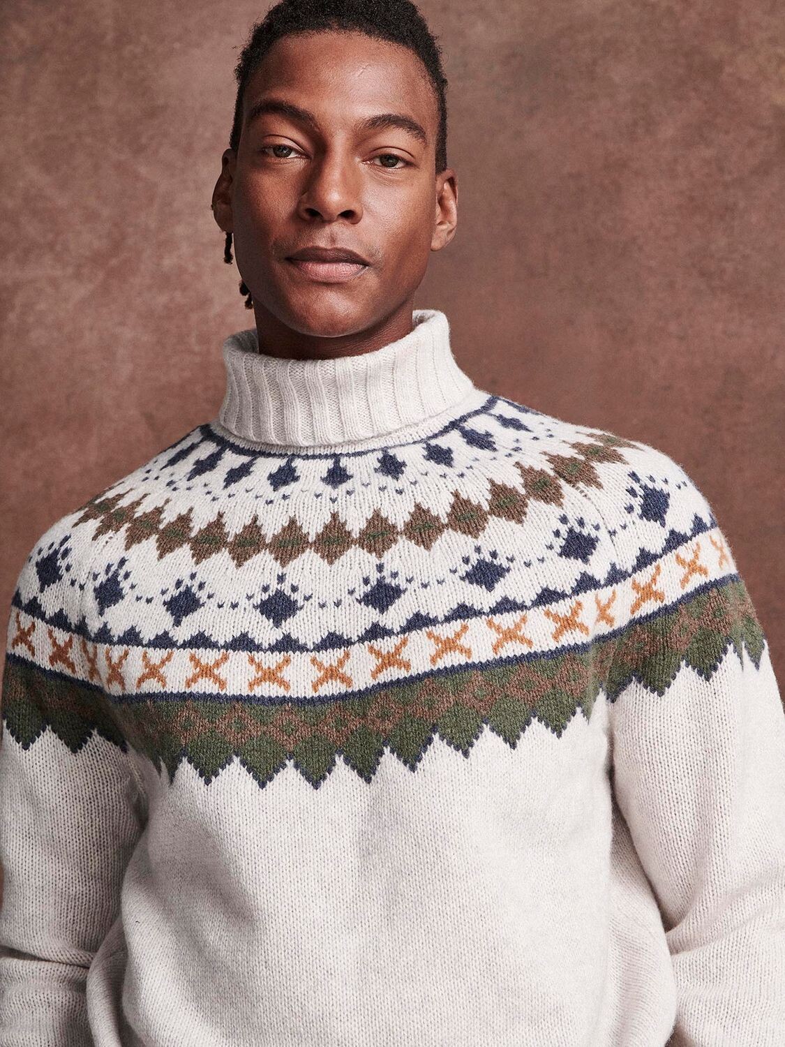 

Джемпер с высоким воротником Barbour Fair Isle, цвет Whisper White