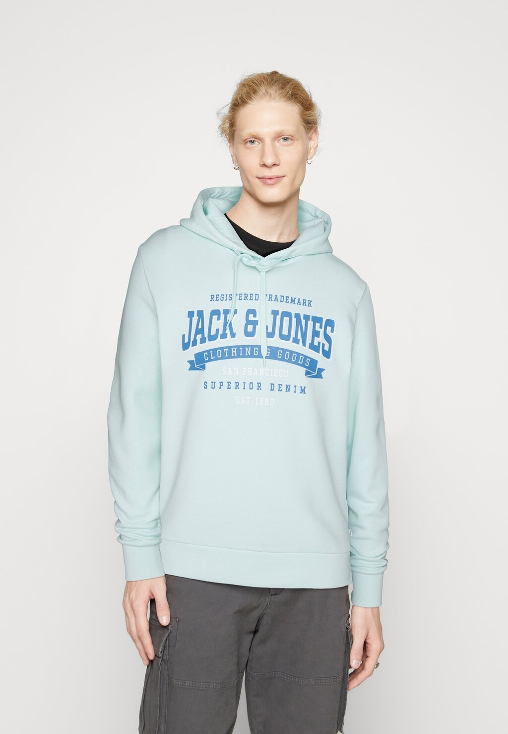 

Толстовка Jjelogo Hood Jack & Jones, цвет soothing sea