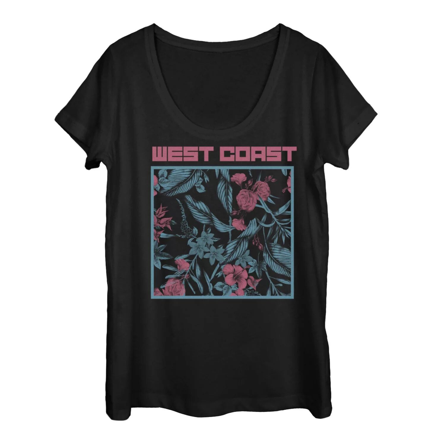 

Футболка Juniors' Plus West Coast с цветочным принтом и графическим рисунком Licensed Character