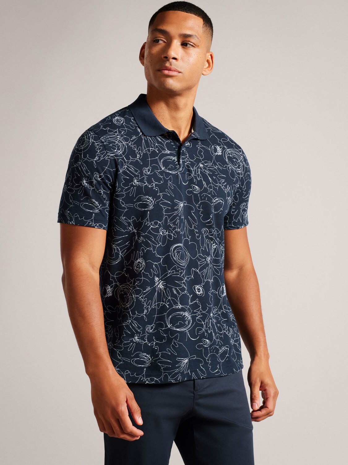 

Футболка-поло с короткими рукавами Ted Baker Holler, темно-синяя