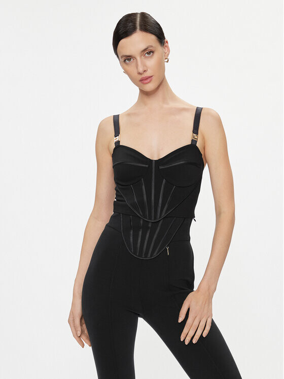 

Топ приталенного кроя Elisabetta Franchi, черный