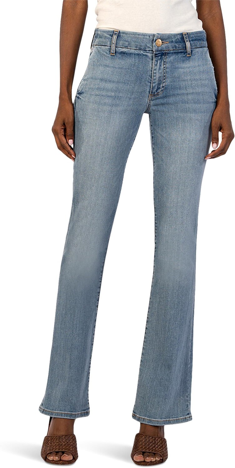 

Джинсы KUT from the Kloth Natalie Mid Rise Trouser Flare Bck Welt In Moment, цвет Moment