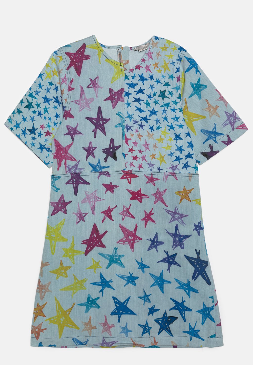 Джинсовое платье Dress Large Multi Scribble Stars Girl Stella McCartney Kids, мультиколор