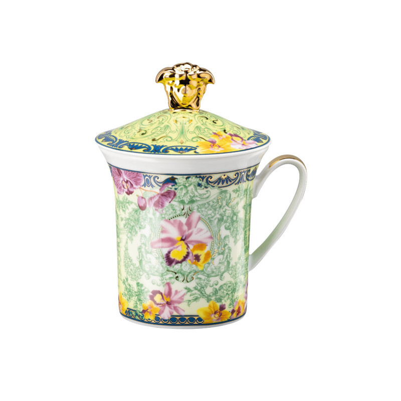 

Rosenthal Versace 30 Years Mug Collection - Кружка DV Floralia с крышкой 0,35 л Rosenthal meets Versace, разноцветный/золотой