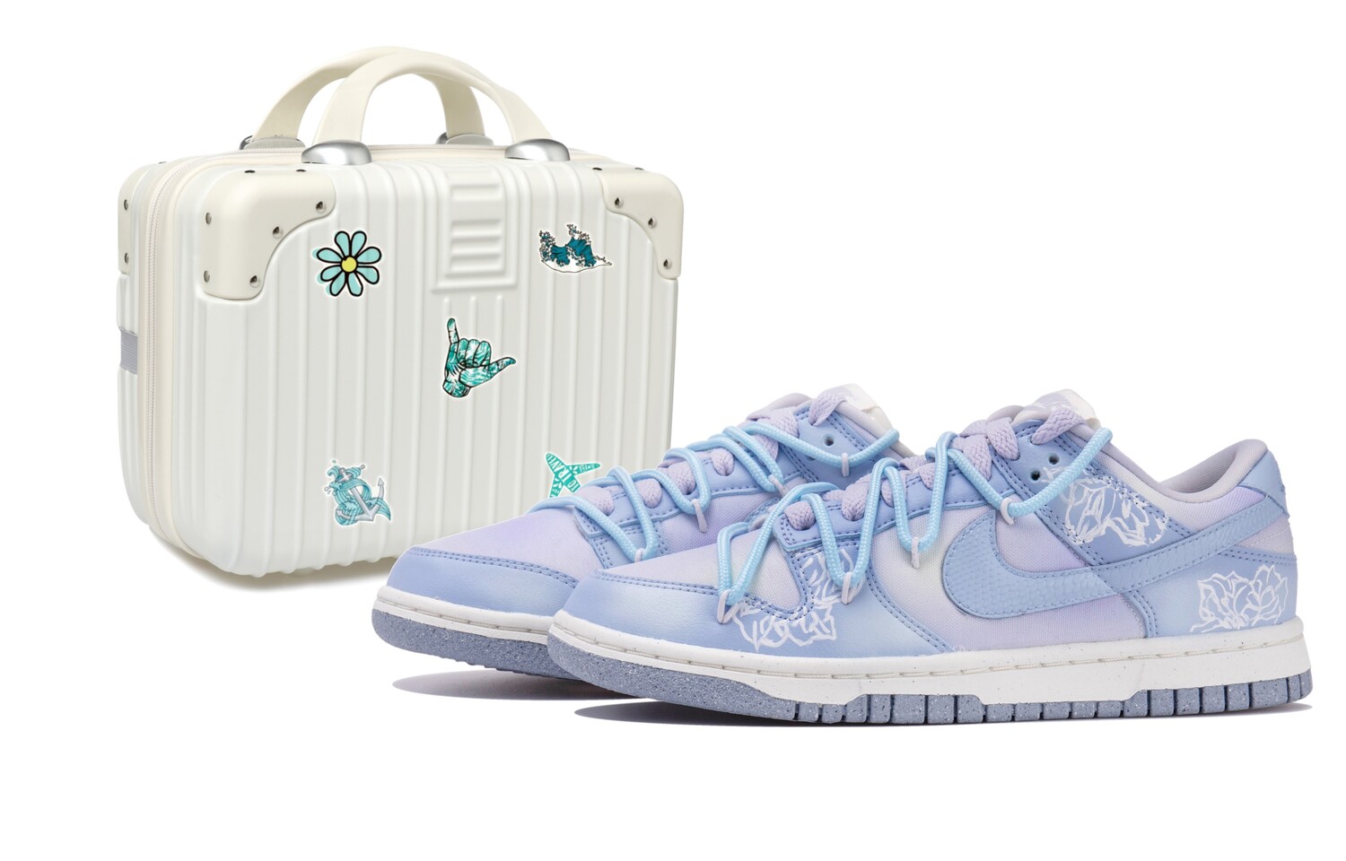 

Кроссовки Nike Dunk Skateboarding Shoes Women's Low-top Blue/Purple, серый