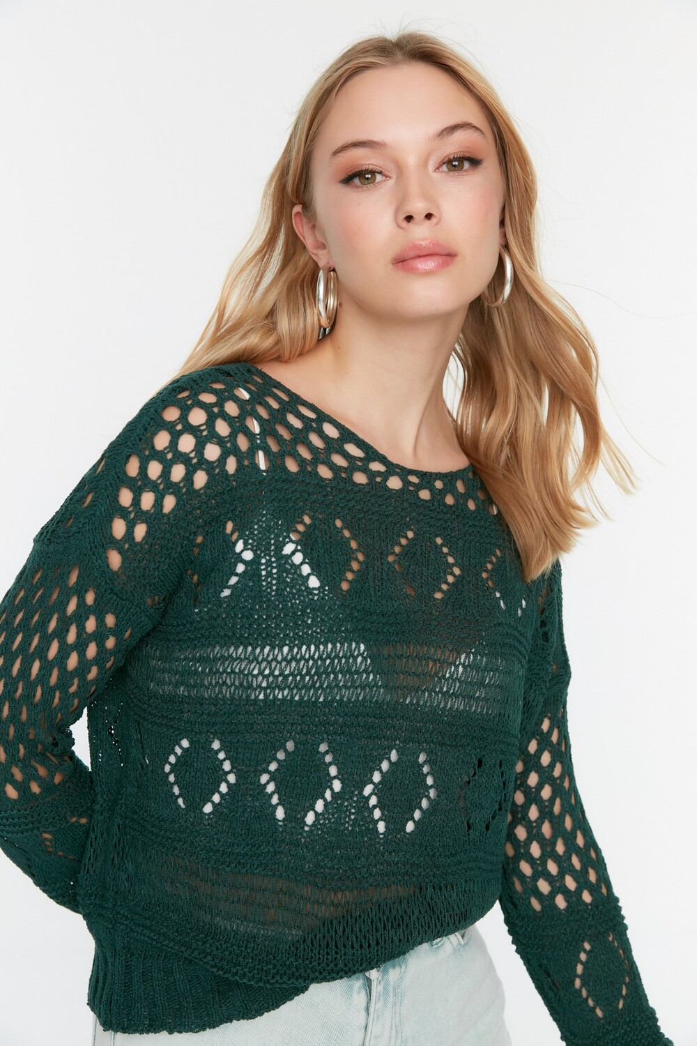 

Свитер - Зеленый - Oversize Trendyol, зеленый