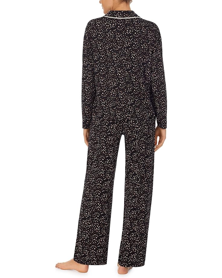 Пижамный комплект Sanctuary Long Sleeve Notch Collar PJ Set, цвет Black Ditsy