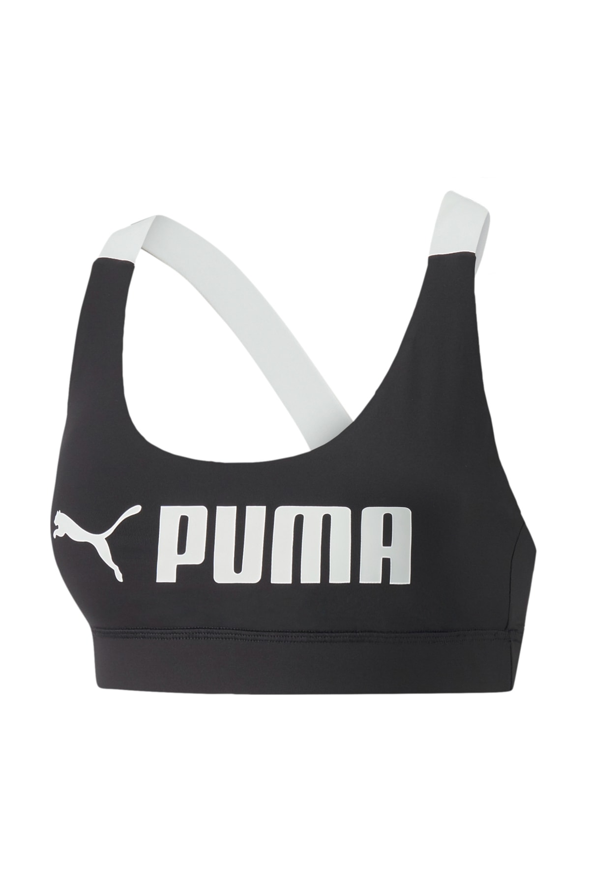 Спортивный бюстгальтер - черный - однотонный Puma однотонный черный женский спортивный бюстгальтер nike