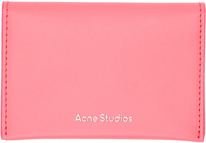 

Двойная визитница розового цвета Acne Studios, цвет Electric pink