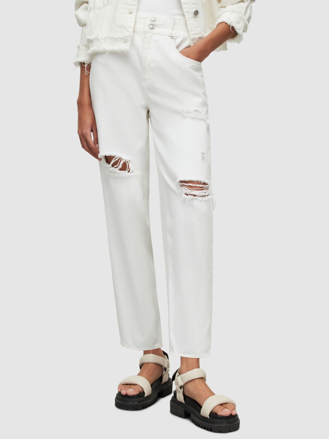 

Джинсы AllSaints Hailey Destroy, белые