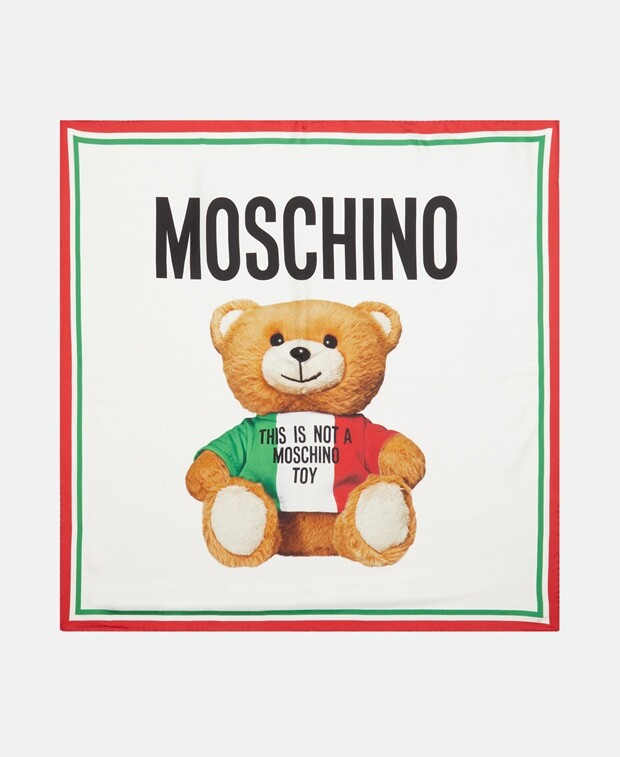 

Шелковый квадратный шарф Moschino, белый