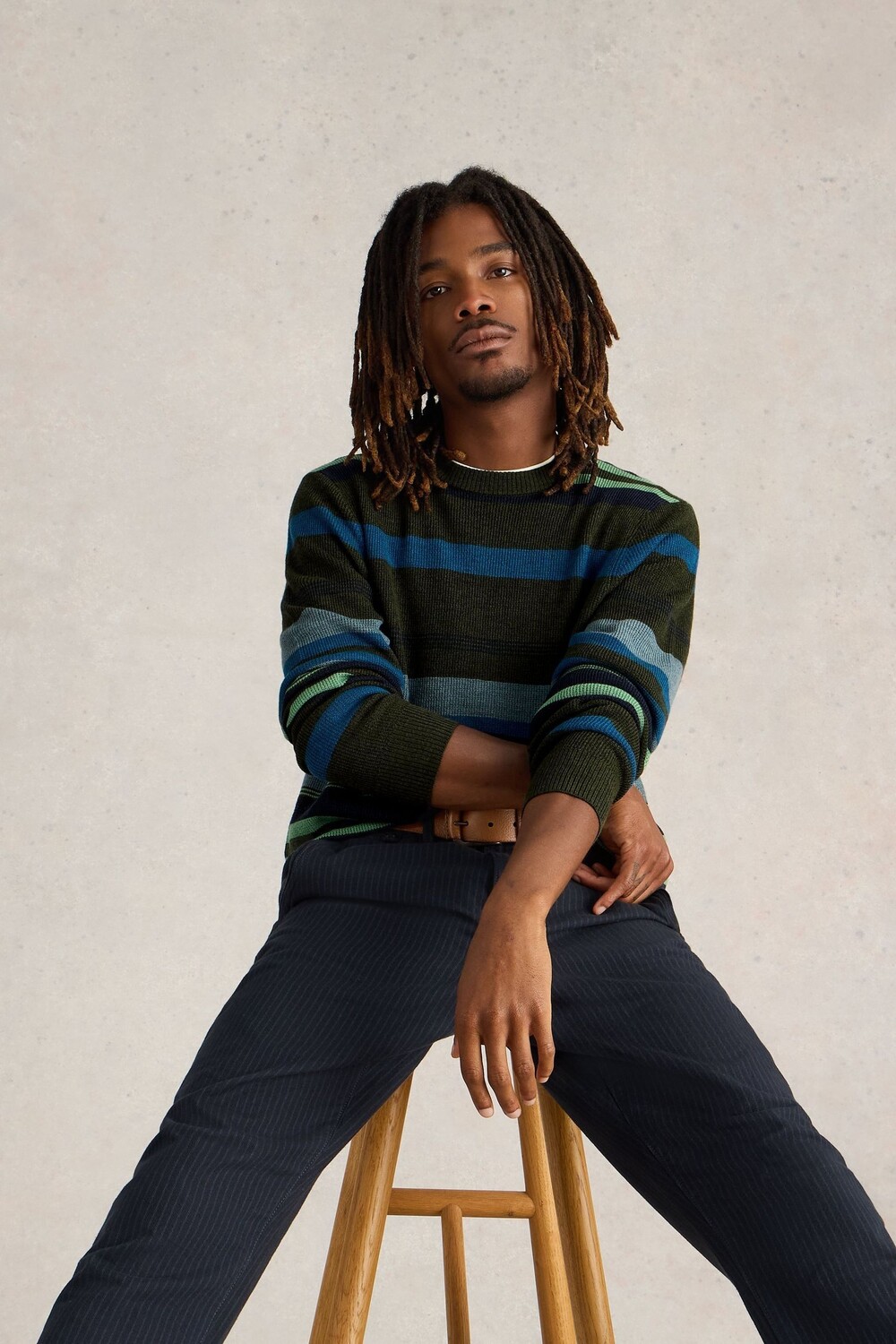 

Джемпер Newport Merino Stripes Crew White Stuff, зеленый