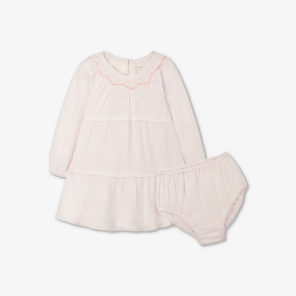 

Мятое многоярусное платье из органического хлопка 18 месяцев - 6 лет The Little White Company, цвет ballet