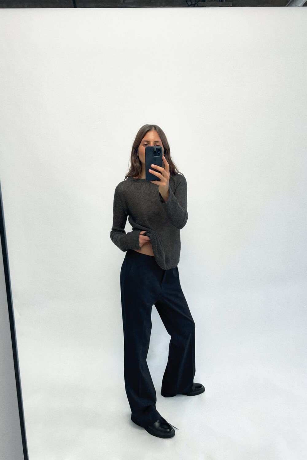 

Вязаное платье миди с пуговицами ZARA, серый