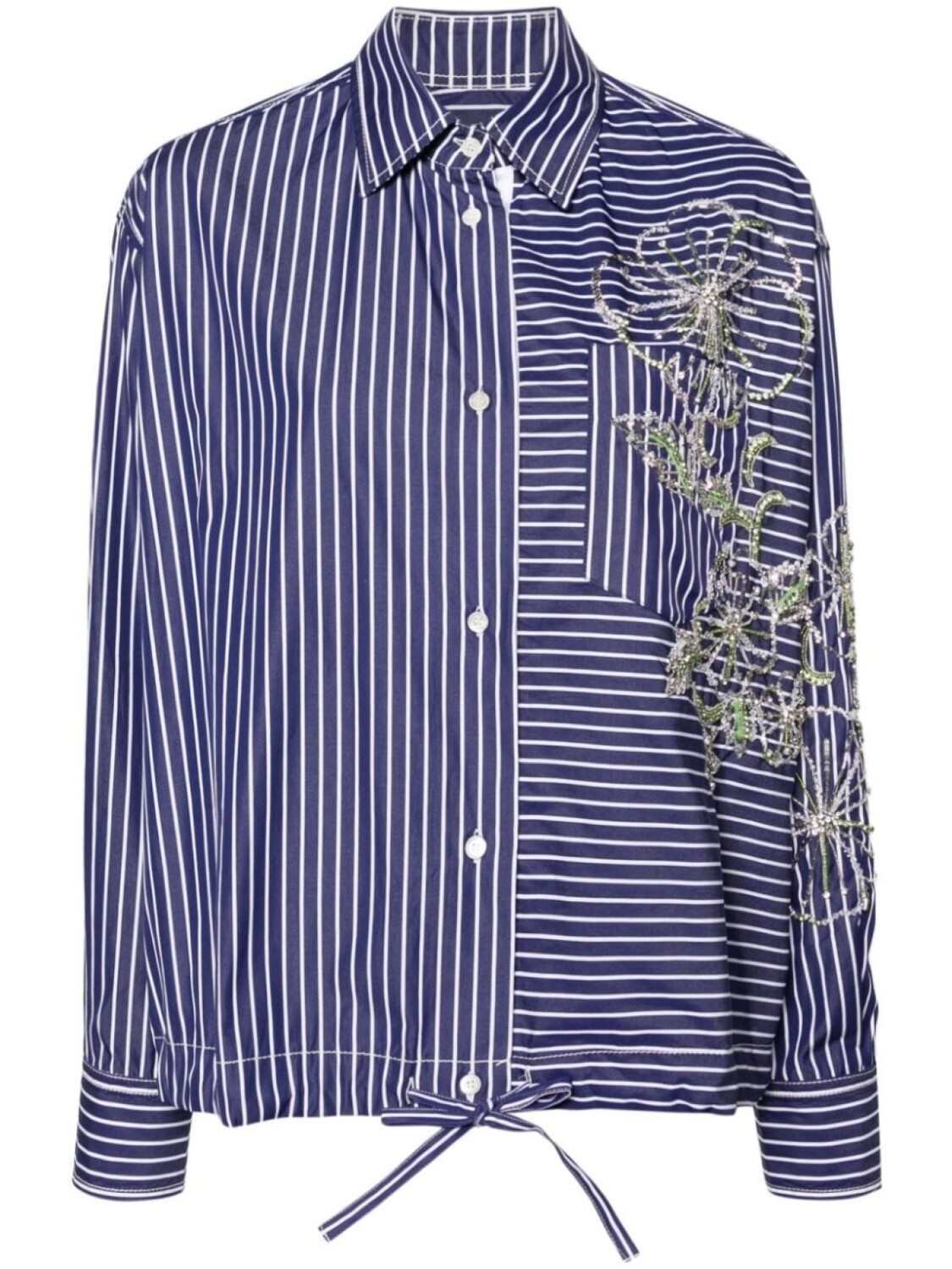 

DES PHEMMES рубашка Hibiscus в полоску, синий